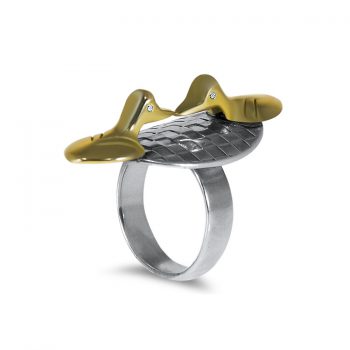 LOVE BIRDS Gold and Diamonds Ring