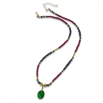 SUMMIT Emerald Sapphires and Rubies Necklace