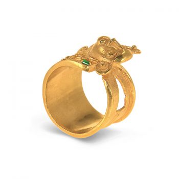 TUNJO Emeralds and Ruby Gold Ring