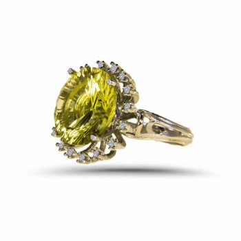 GALAXY SUN STAR Citrine and Diamonds Ring