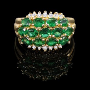 GREEN FOREST Emeralds and Diamonds Ring