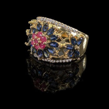 BLUE STAR Sapphires Rubies and Diamonds Ring